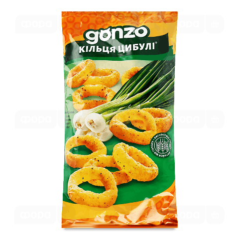 Кільця кукурудзяні Gonzo зі смаком цибулі