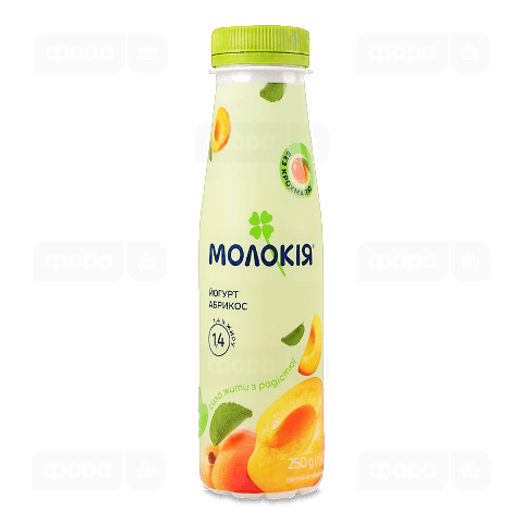 Йогурт «Молокія» «Абрикос» 1,4%, пляшка