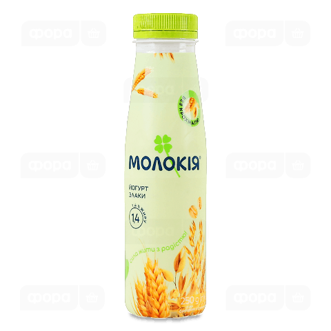 Йогурт «Молокія» «Злаки» 1,4%, пляшка