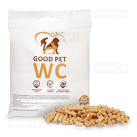 Наповнювач д/туал Pet care GoodpetWC універс дерев
