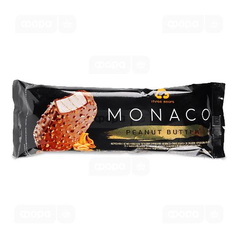 Морозиво Три ведмеді Monaco зі смаком арахісової пасти, глазуроване