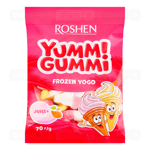 Цукерки Roshen Yummi Gummi Frozen Yogo желейні