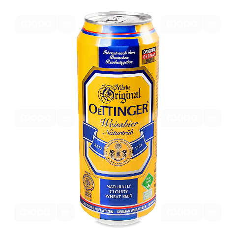 Пиво Oettinger Weissbier світле нефільтроване з/б