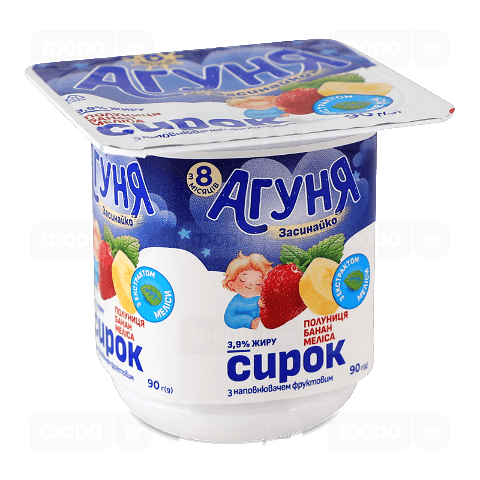 Сирок «Агуня» полуниця-банан-меліса для дітей 3,9%