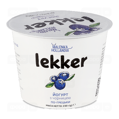 Йогурт Lekker з чорницею по-грецьки 3%