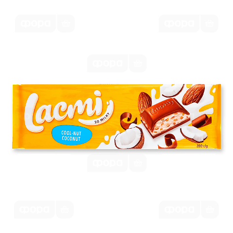 Шоколад молочний Roshen Lacmi мигдаль-кокосовий крем-кульки