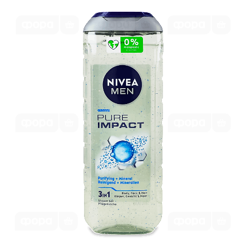 Гель для душу Nivea Men Pure Impact 3в1