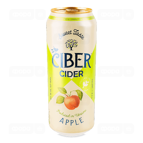 Сидр Ciber Apple білий солодкий газований з/б