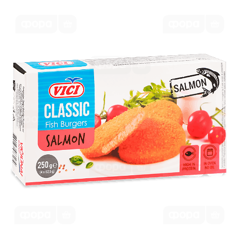 Бургери VICI Classic лососеві в паніровці обсмажені