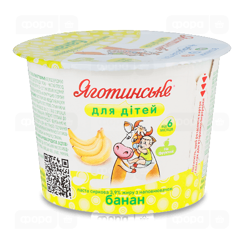 Паста сиркова Яготинське для дітей банан 3,9%