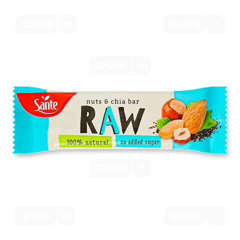 Батончик Sante Raw фруктовий з горіхами та чіа