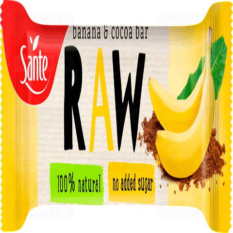 Батончик Sante Raw фруктовий з бананом та какао