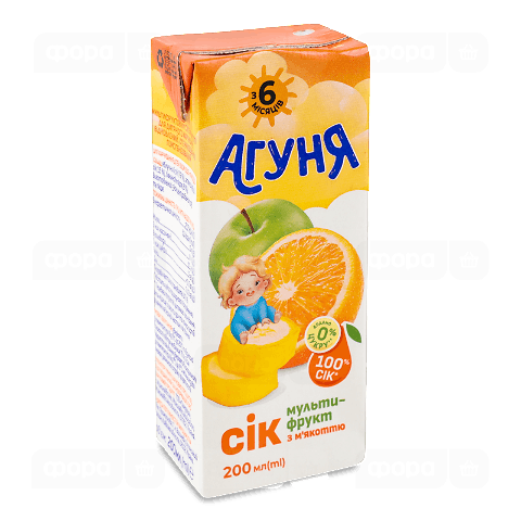 Сік Агуня Мультифрукт з м'якоттю дитячий