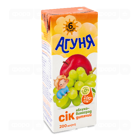 Сік Агуня яблуко-виноград дитячий