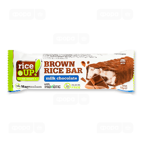 Батончик Rice Up! з коричн рису з молочним шоколад
