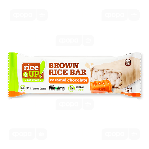 Батончик Rice Up! з коричн рису з карам та біл шок