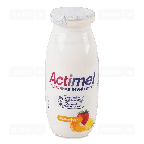 Продукт кисломолочний Actimel мультифрукт 1,4%, пляшка
