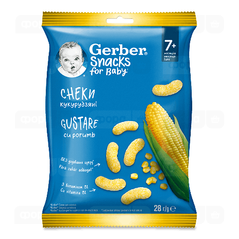 Снеки Gerber кукурудзяні для дітей від 7 місяців