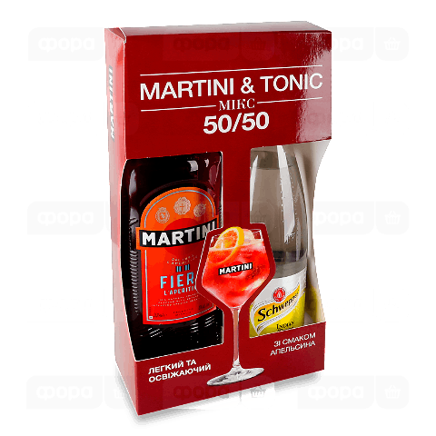 Набір Вермут Martini Fiero 0,75 л + Тонік Schweppes 0,75 л