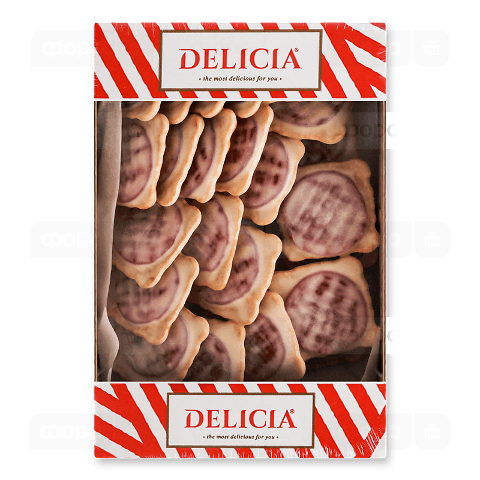 Печиво Delicia Маргаритка зі смаком чорної смородини в молочній глазурі