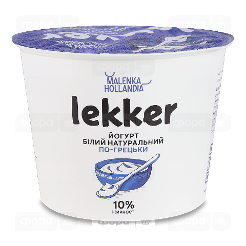 Йогурт Lekker По-грецьки білий 10% стакан
