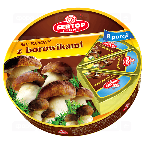 Сир плавлений Sertop з білими грибами порційний40%