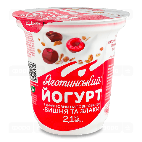 Йогурт Яготинський вишня та злаки 2,1%