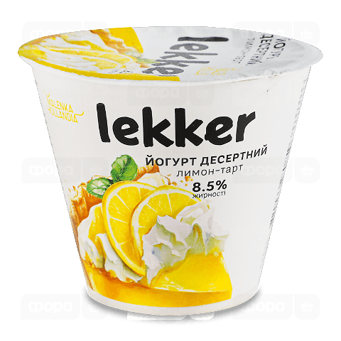 Йогурт Lekker лимон-тарт десертний 8,5% стакан
