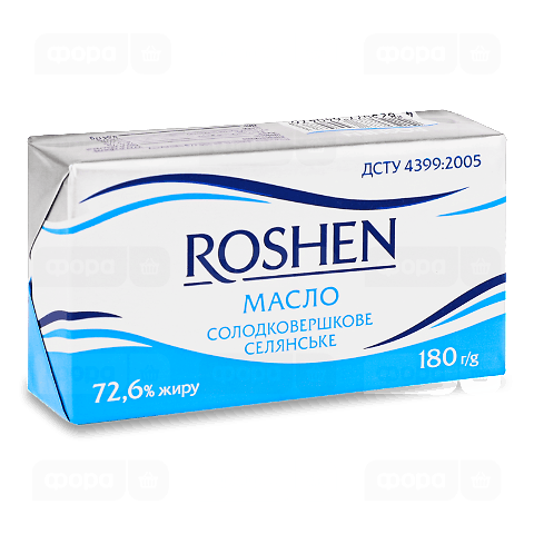 Масло солодковершкове Roshen Селянське 72,6%