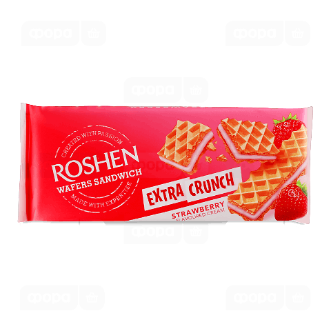 Вафлі Roshen WafersSandw Extra Crunch Strawberry