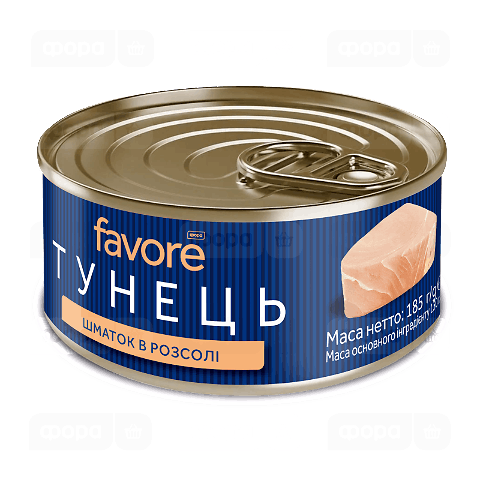 Тунець Favore шматочки в розсолі