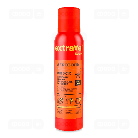 Аерозоль Extravel Superior від літаючих комах-кровопивць та кліщів