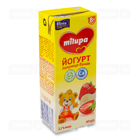Йогурт Milupa полуниця-банан з біфідобактеріями 2,1% т/п
