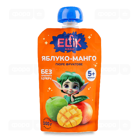 Пюре Elfik Magic Яблуко і манго для дітей від 5 місяців