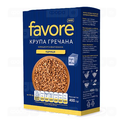 Крупа Favore гречана швидкозварювана