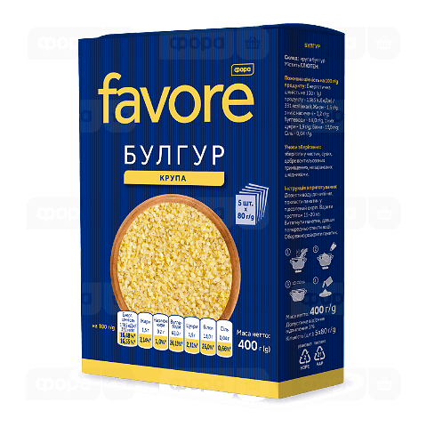 Булгур Favore зі 100% твердих сортів пшениці