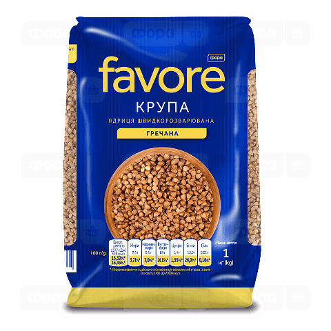 Крупа Favore гречана швидкозварювана