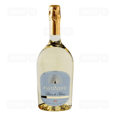 Вино ігристе PavoNero Blanc de Blancs біле сухе