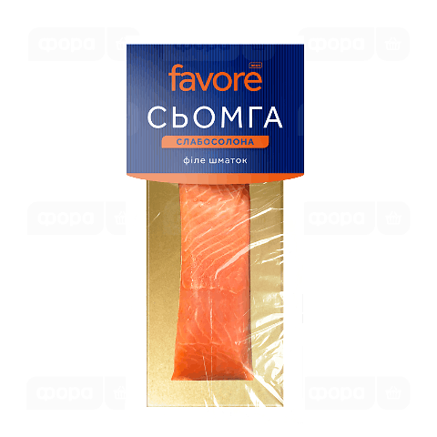 Сьомга Favore філе шматок слабосолена в/у