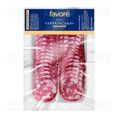 Ковбаса Favore Українська с/к в/г нарізка