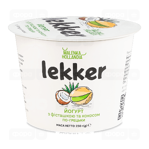 Йогурт Lekker По-грецьки з фісташкою та кокосом 3%