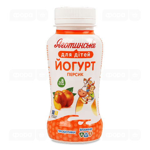 Йогурт Яготинське для дітей Персик з вітамінами 1,5%