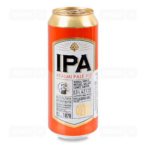 Пиво Olvi IPA світле нефільтроване з/б