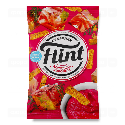 Сухарики Flint пшенично-житні зі смаком холодцю з хроном