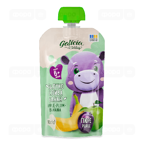 Пюре Galicia Baby яблучно-сливово-бананове