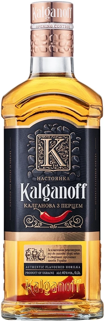 Настоянка Kalganoff Калганова з перцем 40% 0.5 л (4820210842292)