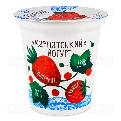 Йогурт Галичина Карпатський Полуниця суниця 2,2%