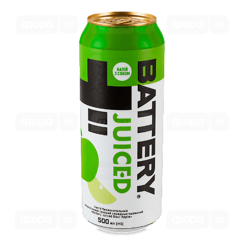 Напій енергетичний Battery Juiced Sour Apple безалкогольний з/б
