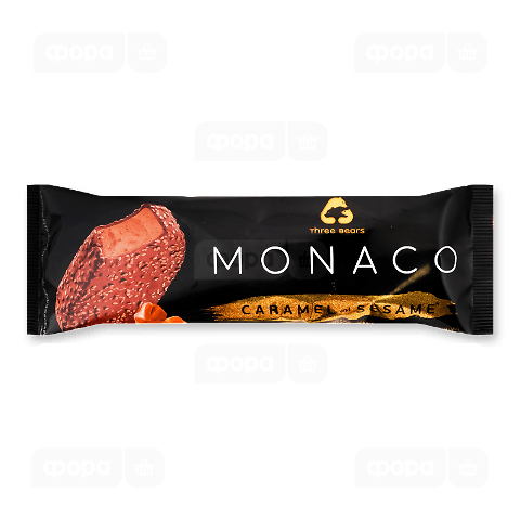 Морозиво Три ведмеді Monaco карамель та кунжут 10%