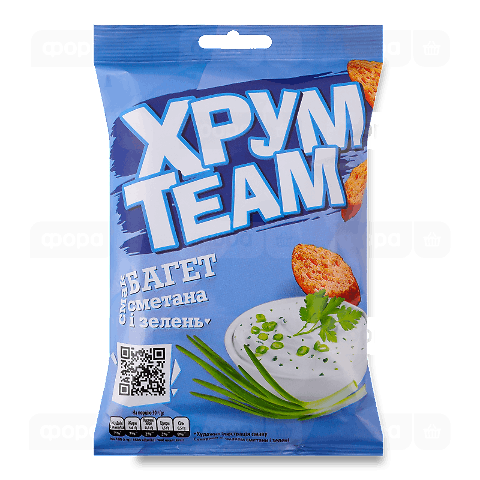 Сухарики ХрумTeam Багет Сметана і зелень